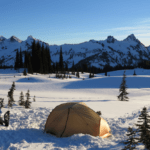 camping in the snow